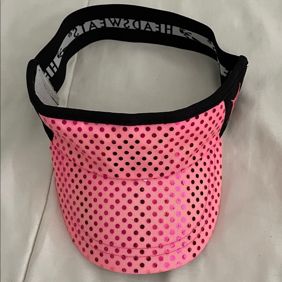 Pink and Black Polka Dot Visor - Picture 1 of 2